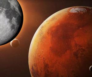 Противостояние Луны и Марса